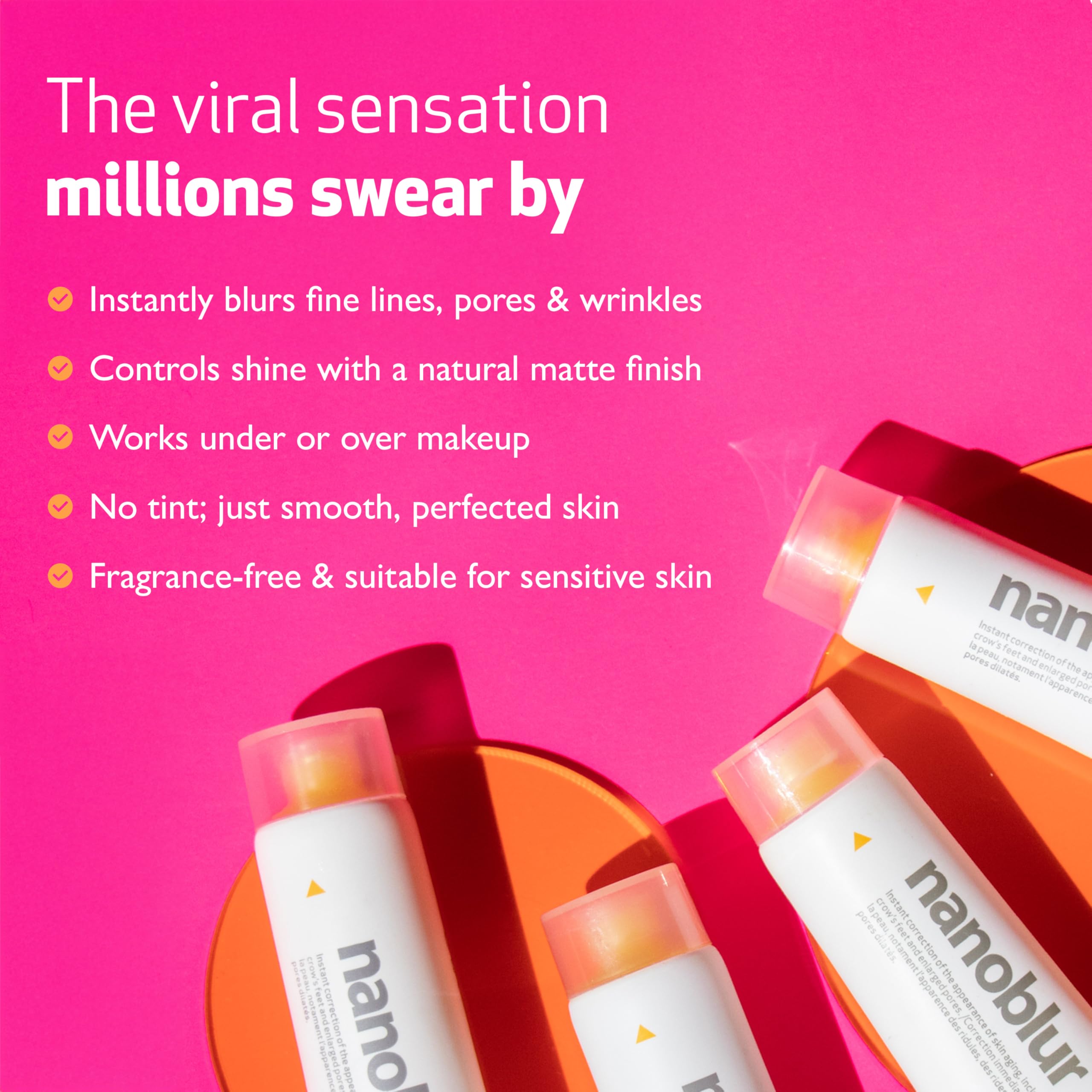 Indeed Nanoblur before-after-complexion highlights instant shine and pore reduction.