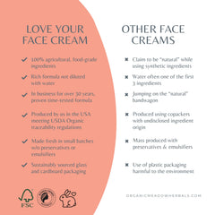 Indian Meadow Herbals Love Your Face Cream packaging hints at 82% organic ingredients and lightweight moisture.
