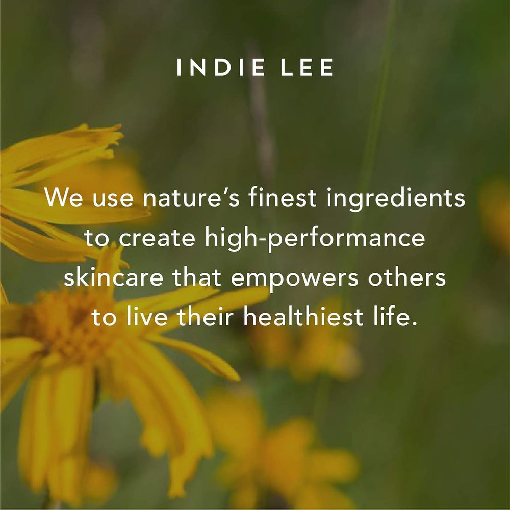 Indie Lee Brightening Cleanser after-wash glow on clean skin.