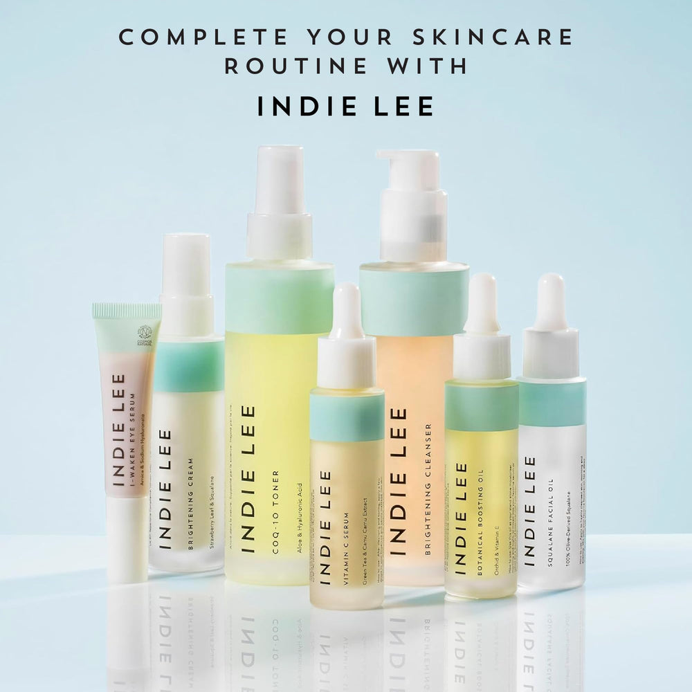 Indie Lee Brightening Cleanser ingredients highlight strawberry seed oil and tomato extracts.