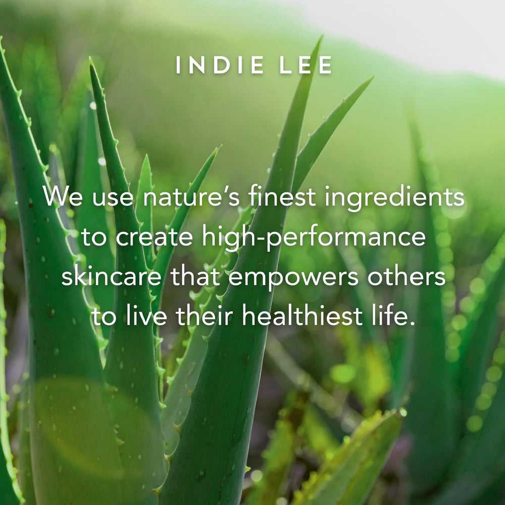 Indie Lee Brightening Cleanser product-glow suggests radiant, refreshed skin after use.