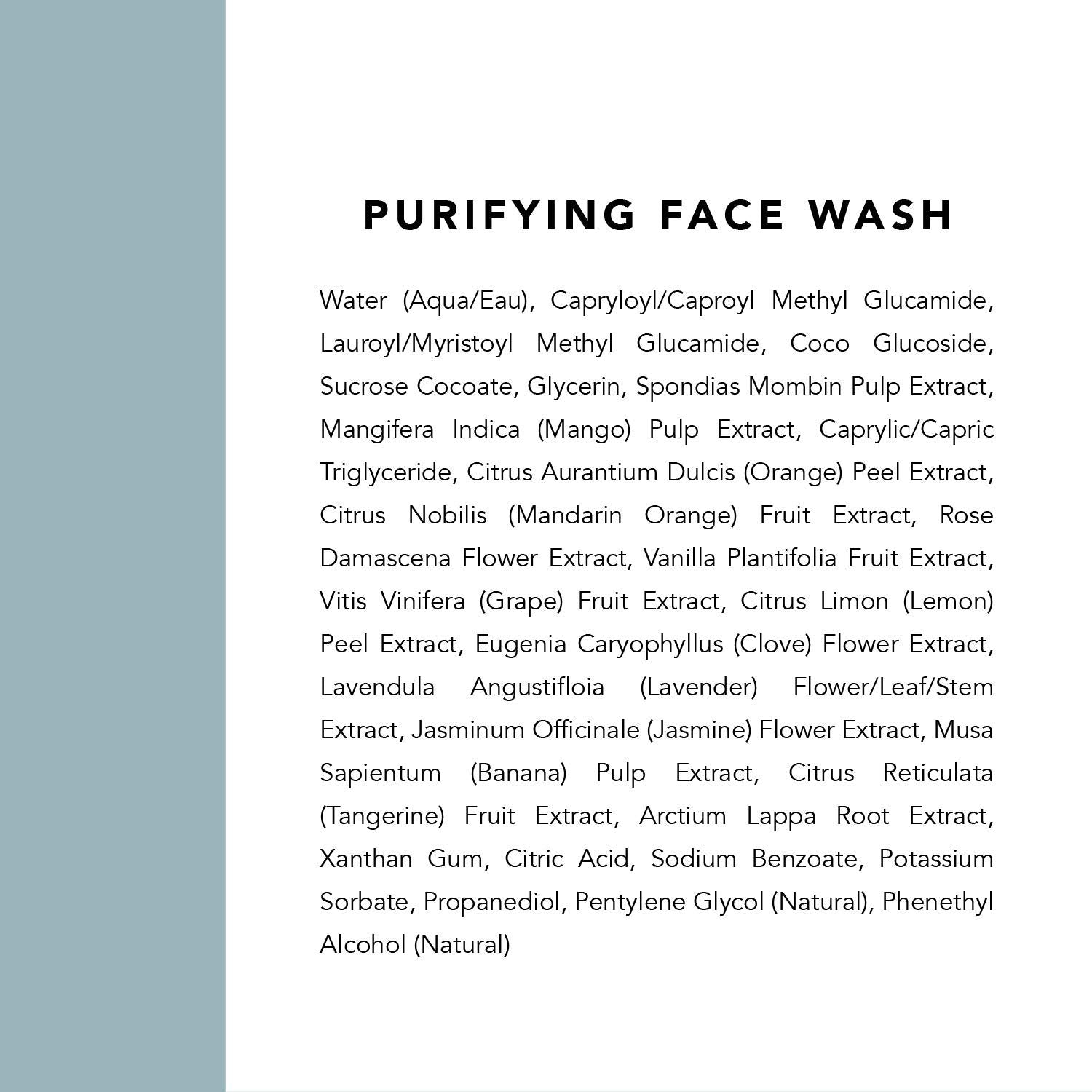 Indie Lee Purifying Face Wash packaging emphasizes suitability for all skin types