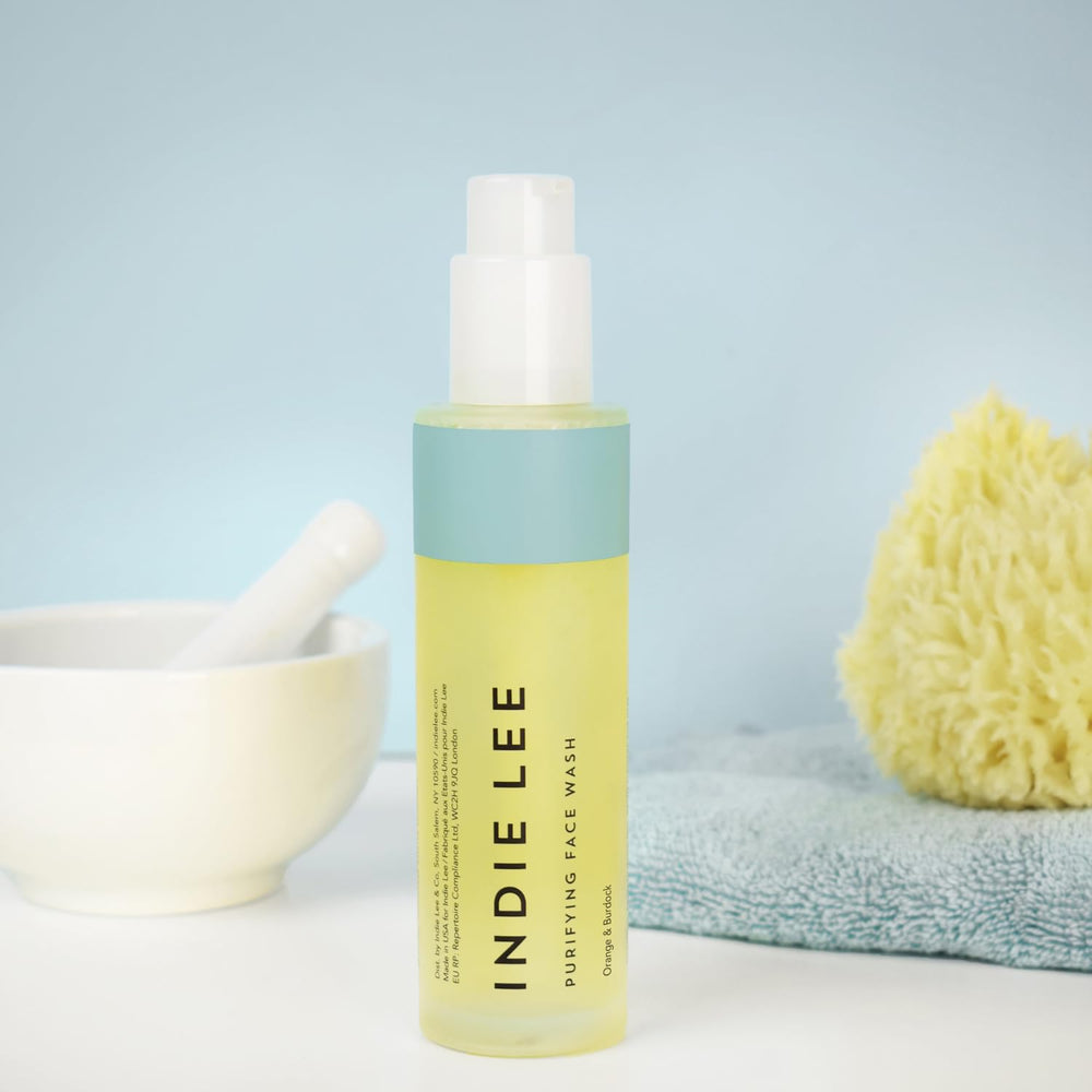 Indie Lee Purifying Face Wash burdock root ingredient close-up