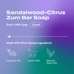 Indigo Wild Zum ingredients closeup highlighting natural oils and goat milk.