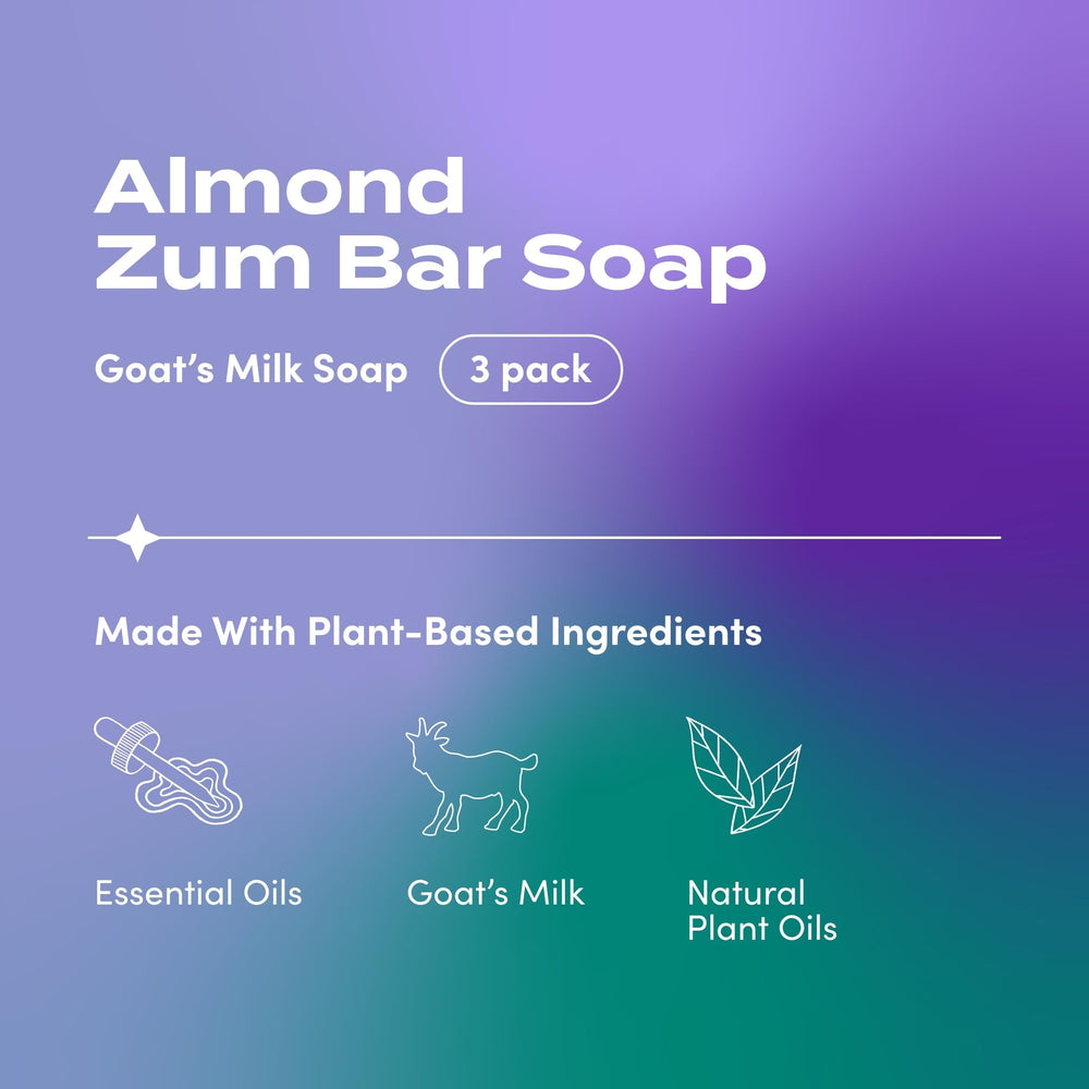 Indigo Wild Zum Goat Milk Soap Bar Almond lather close-up shows creamy cleansing.