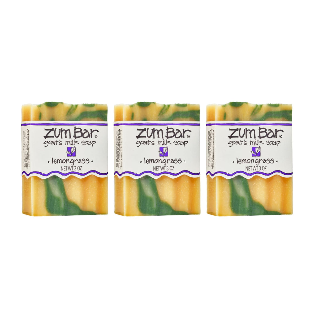 Indigo Wild Zum Goat Milk Soap Bar Lemongrass pack front view for gentle cleansing.
