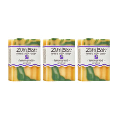 Indigo Wild Zum Goat Milk Soap Bar Lemongrass pack front view for gentle cleansing.