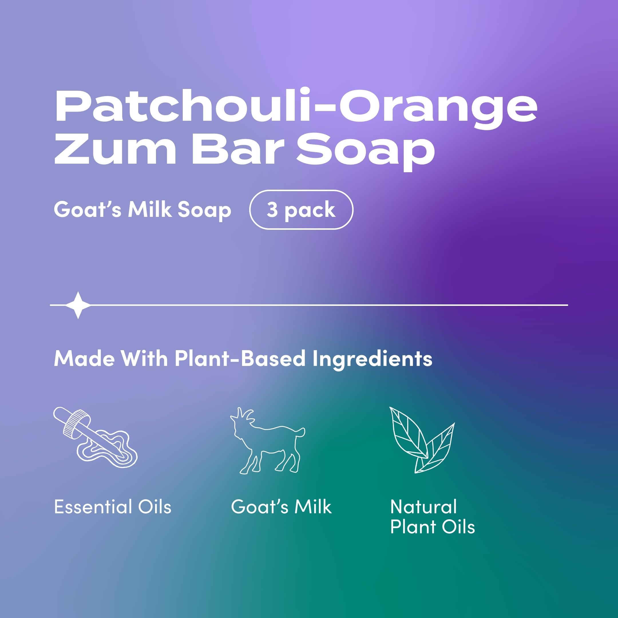 Indigo Wild Zum Goat Milk Soap Bar Patchouli Orange Pack 3oz Closeup — creamy lather for hands.