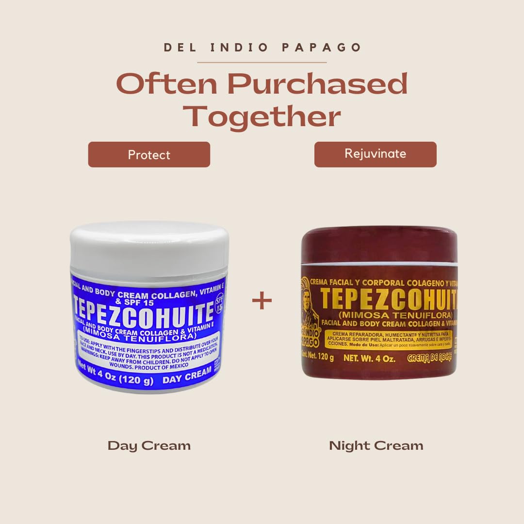 Indio Papago Tepezcohuite night cream swatch on skin - possible wrinkle reduction and renewed radiance.