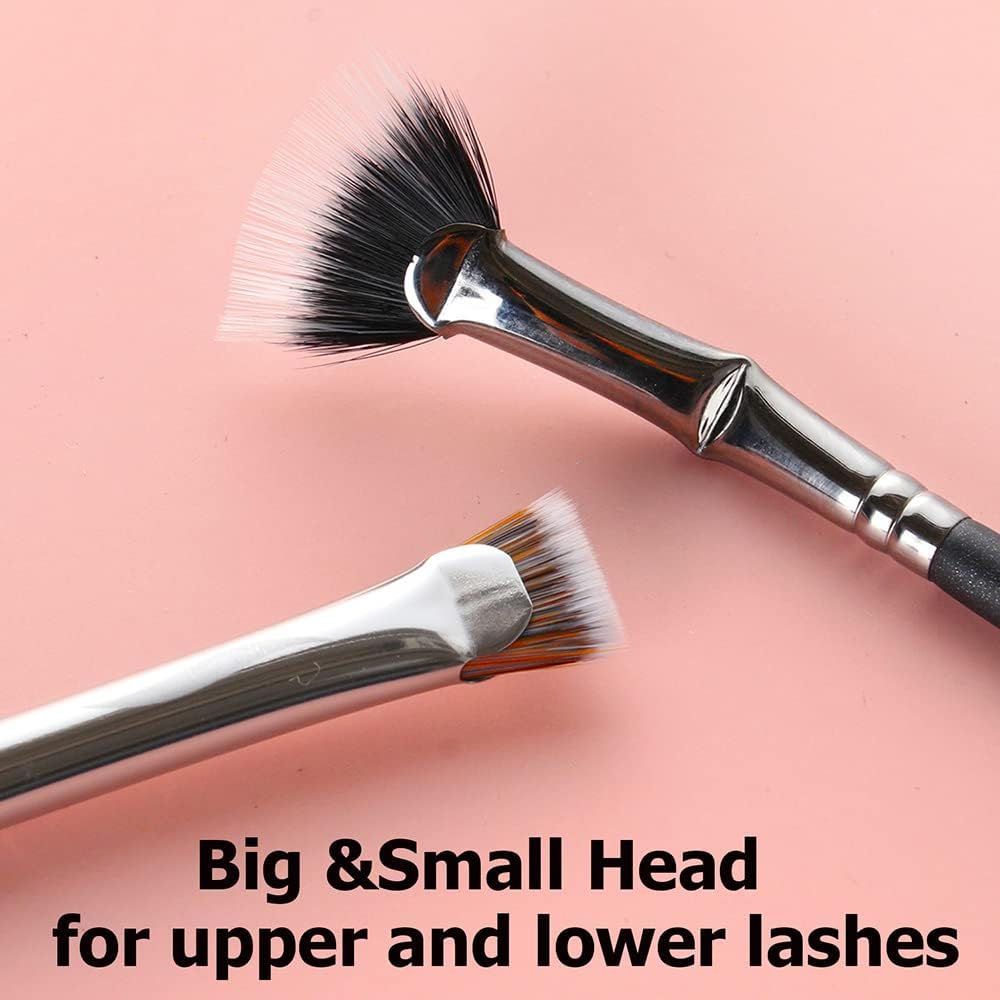 INENK mascara fan brush wooden ferrules for vegan design