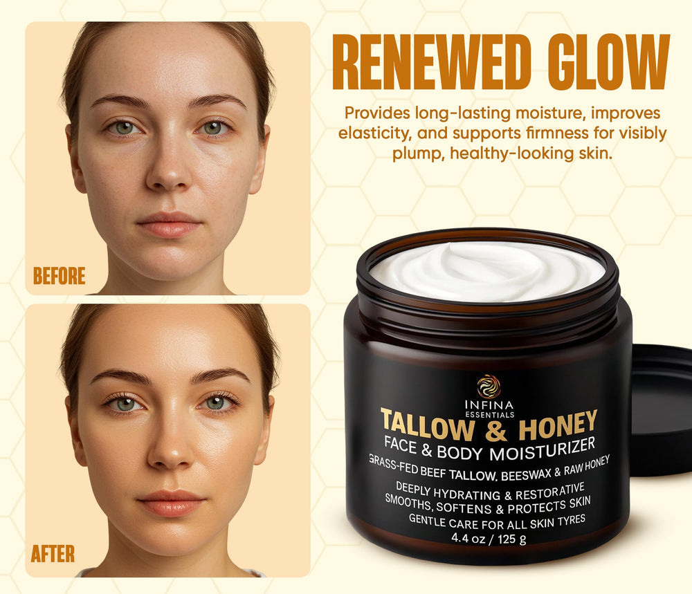 Hand care image suggests softening dry hands and elbows with everyday use