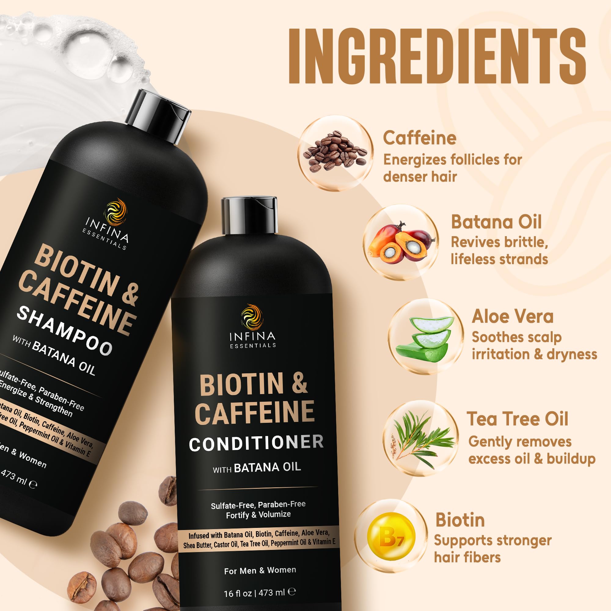 Infina Essentials conditioner being applied to hair tips for nourishment