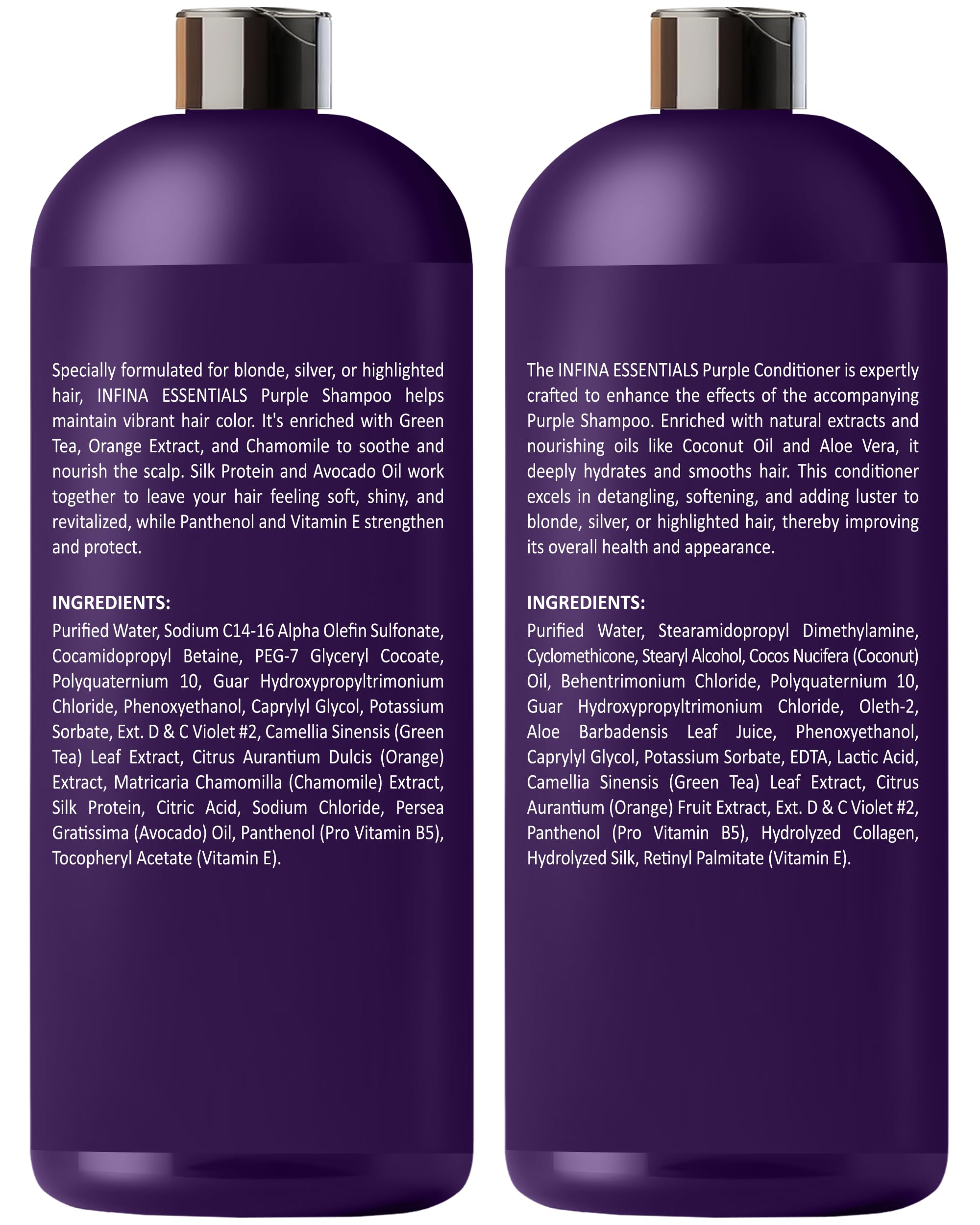 INFINA ESSENTIALS Color-Treated Hair Set on display signals comprehensive care.