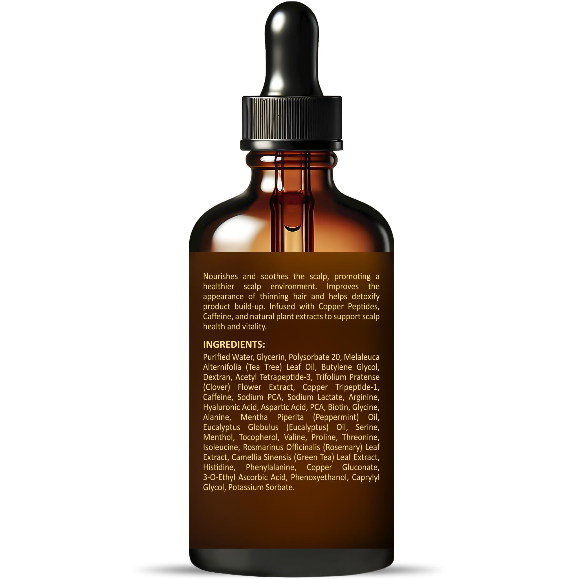 INFINA ESSENTIALS Green tea extract illustration communicates antioxidant nourishment for scalp.