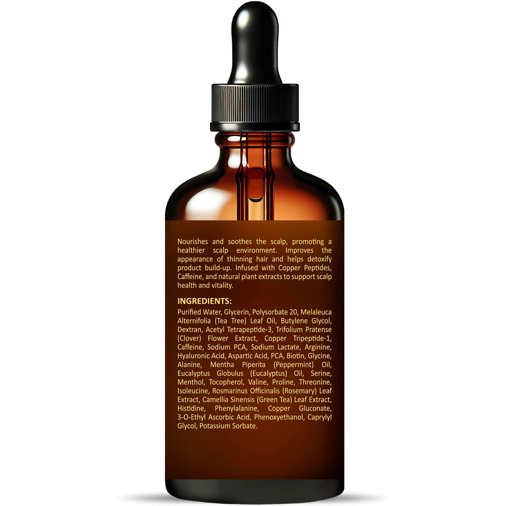 INFINA ESSENTIALS Green tea extract illustration communicates antioxidant nourishment for scalp.