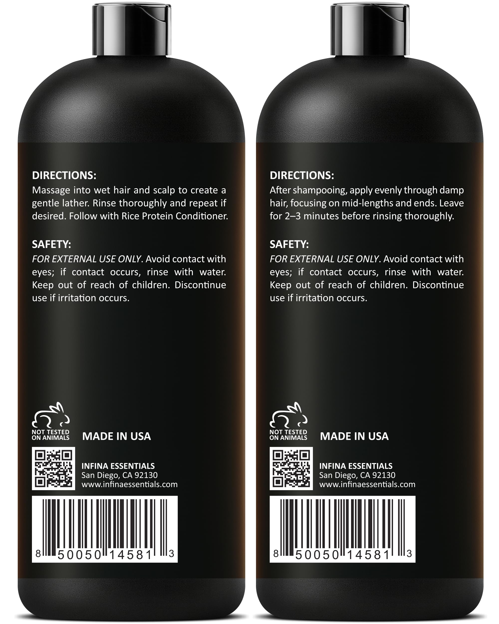 Infina Essentials thickening duo after-use hair feels smoother.