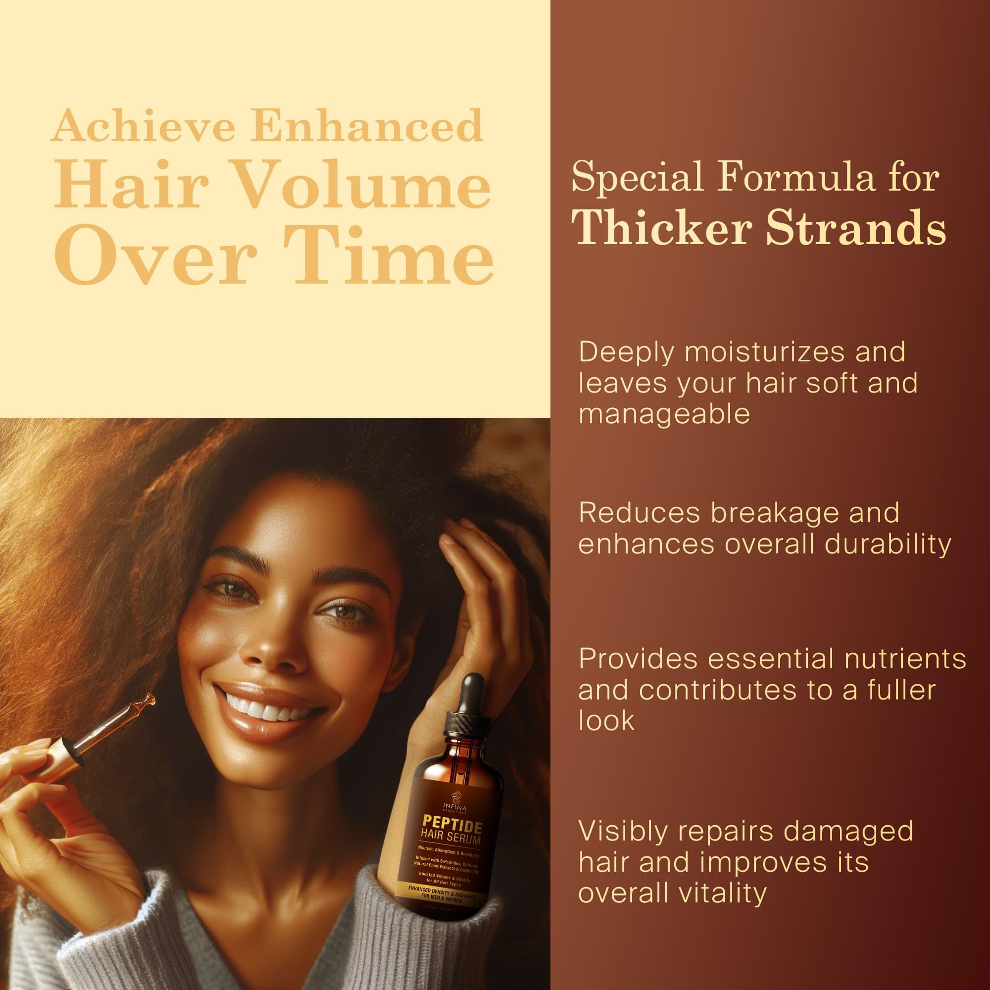 Infina Essentials with biotinoyl tripeptide-1 for targeted thinning hair support