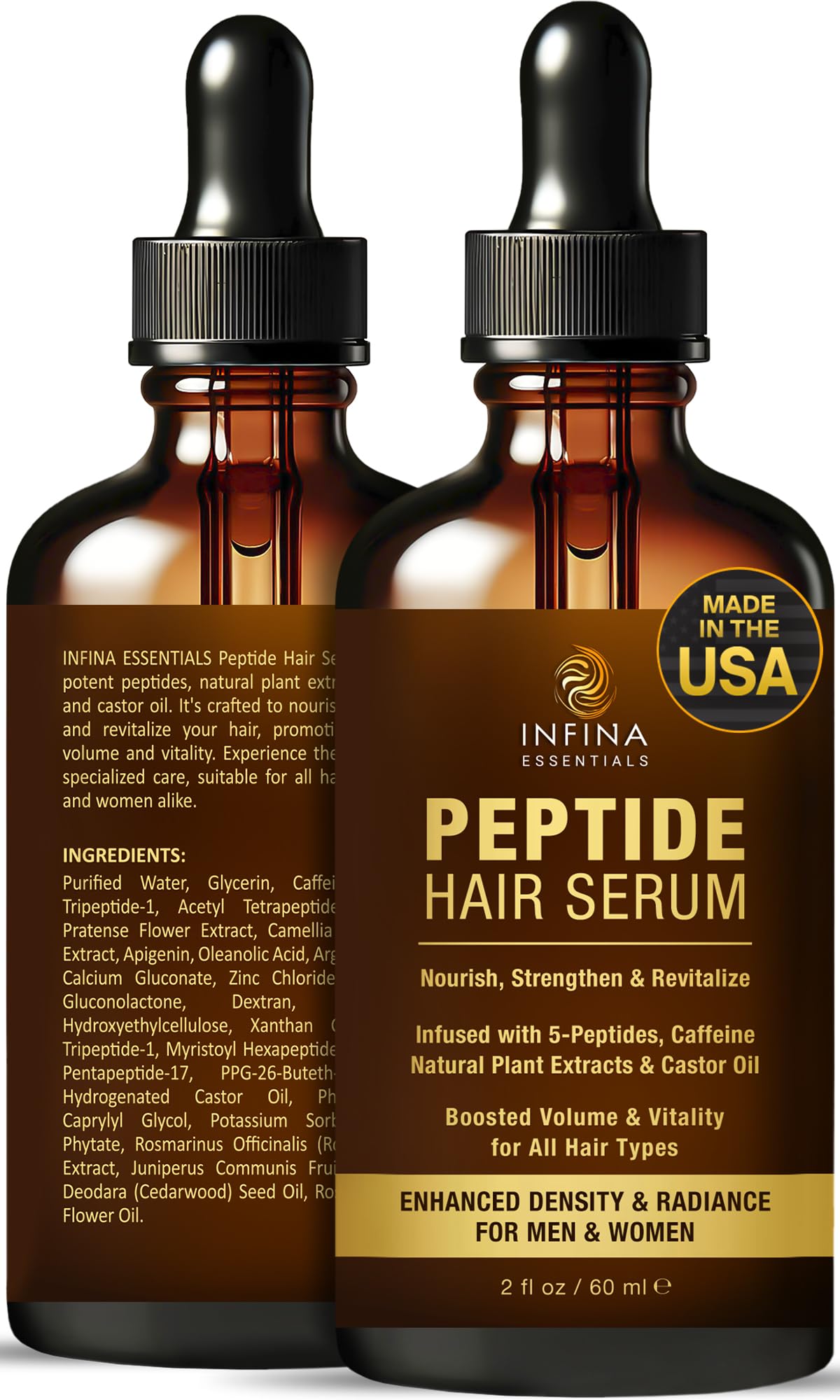 Frizz control and shine with Infina peptide serum on dry ends