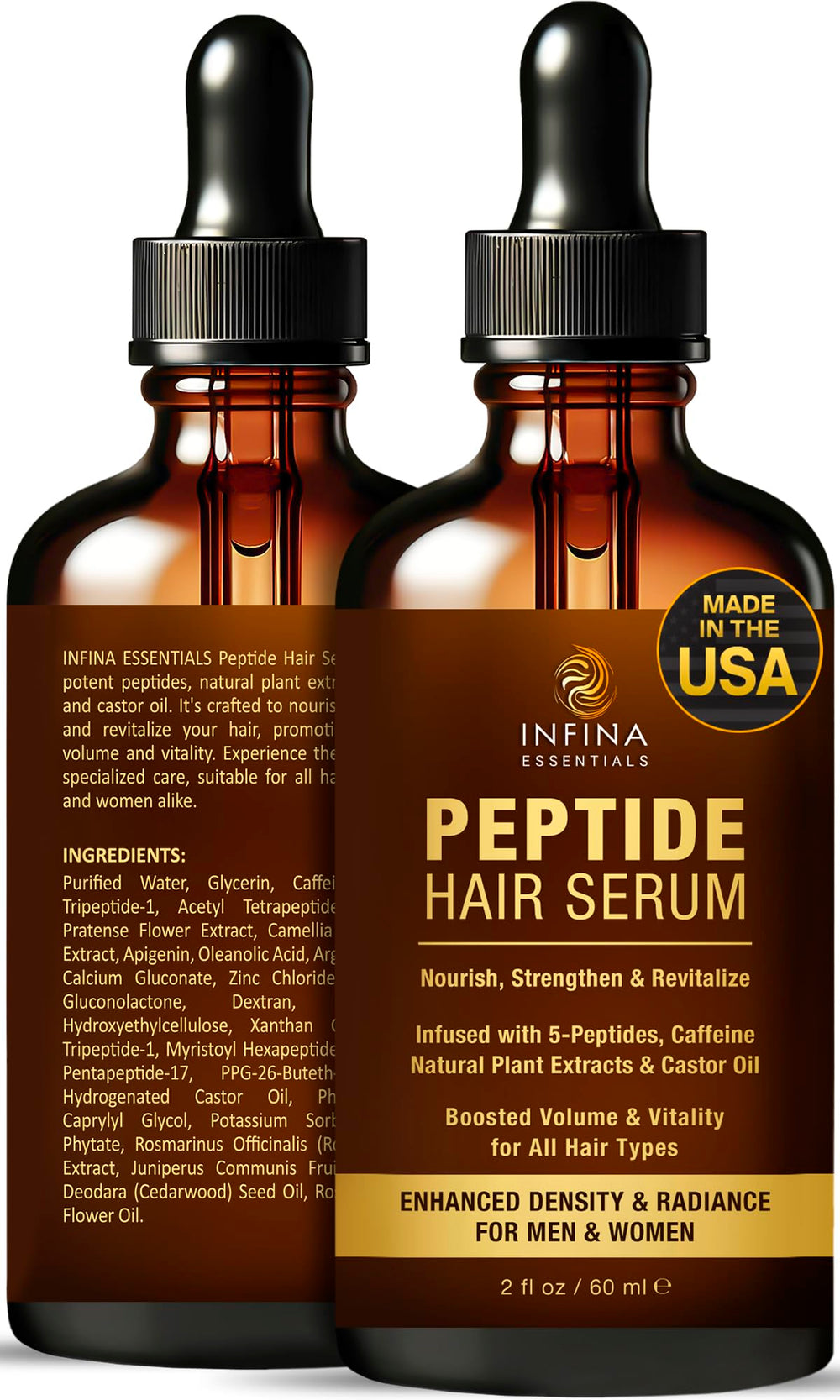 Frizz control and shine with Infina peptide serum on dry ends
