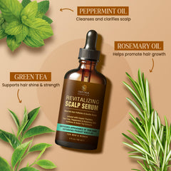 INFINA ESSENTIALS Revitalizing Scalp Serum dropper demonstrates caffeine benefits for energizing scalp.