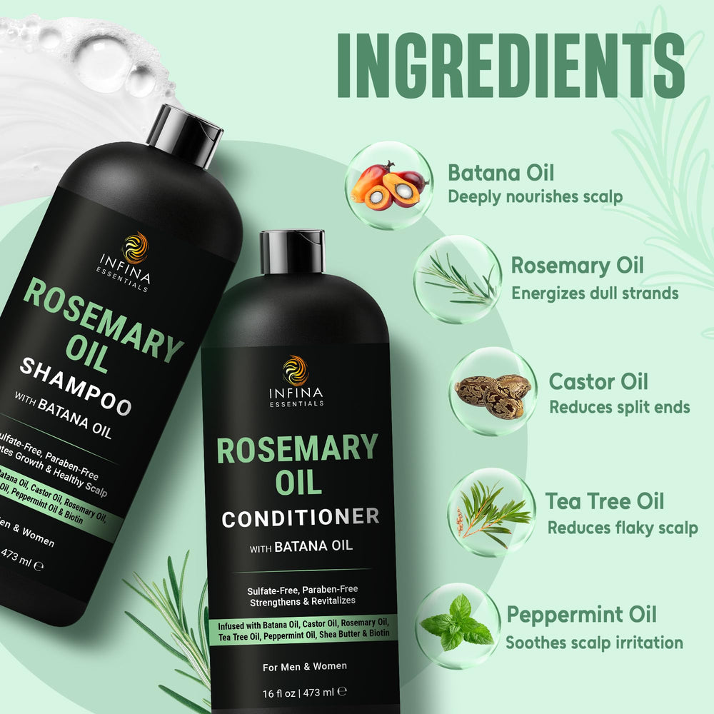 INFINA ESSENTIALS rosemary oil conditioner smoothing strands and adding shine