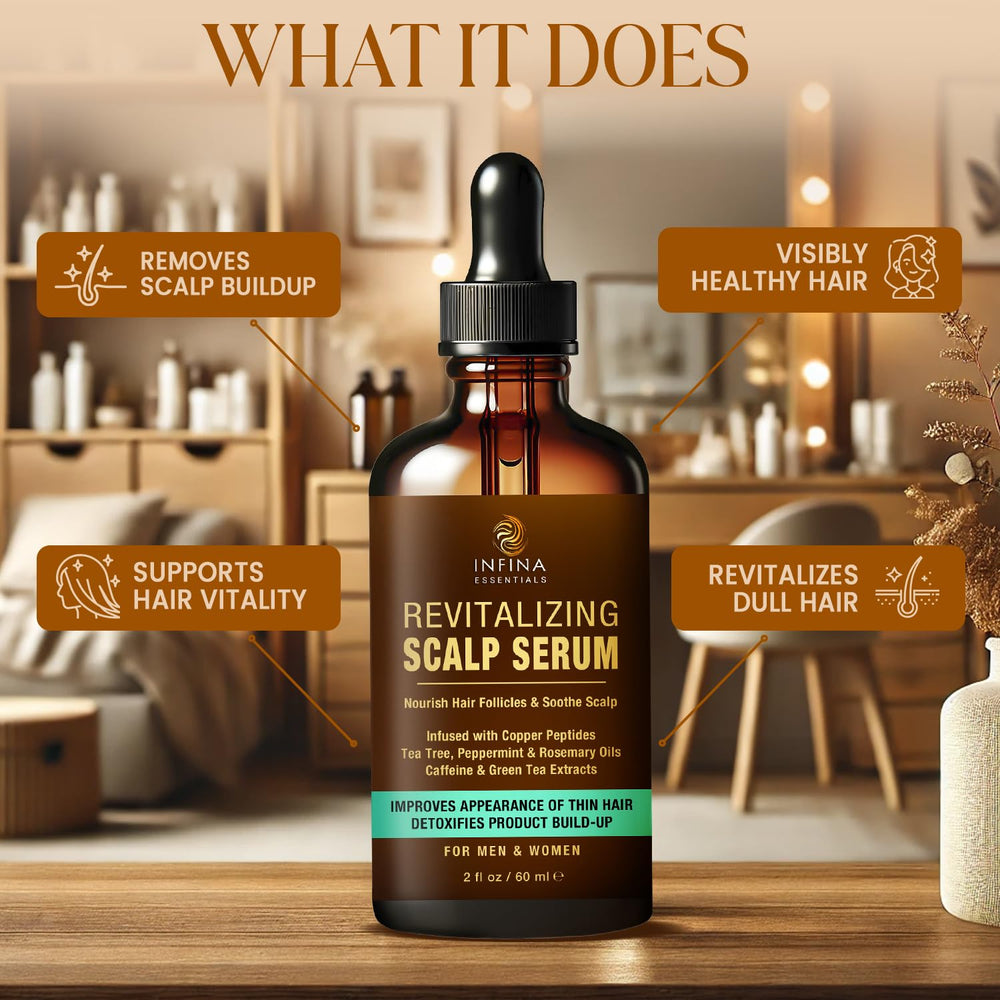 INFINA ESSENTIALS Serum texture closeup shows lightweight formula ideal for easy application.
