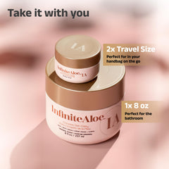 InfiniteAloe cream application on hands demonstrates daily use on skin.
