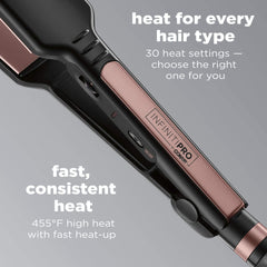 INFINITIPRO BY CONAIR floating-plate design maintains consistent contact for even results.