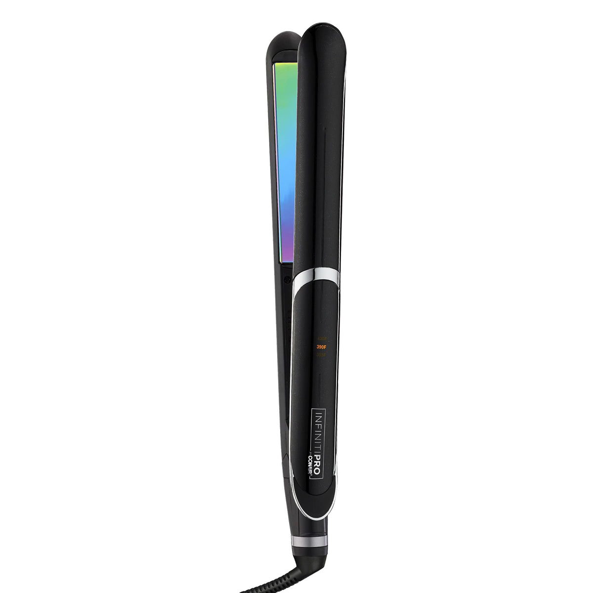INFINITIPRO by Conair rainbow titanium flat iron plates closeup for sleek straightening