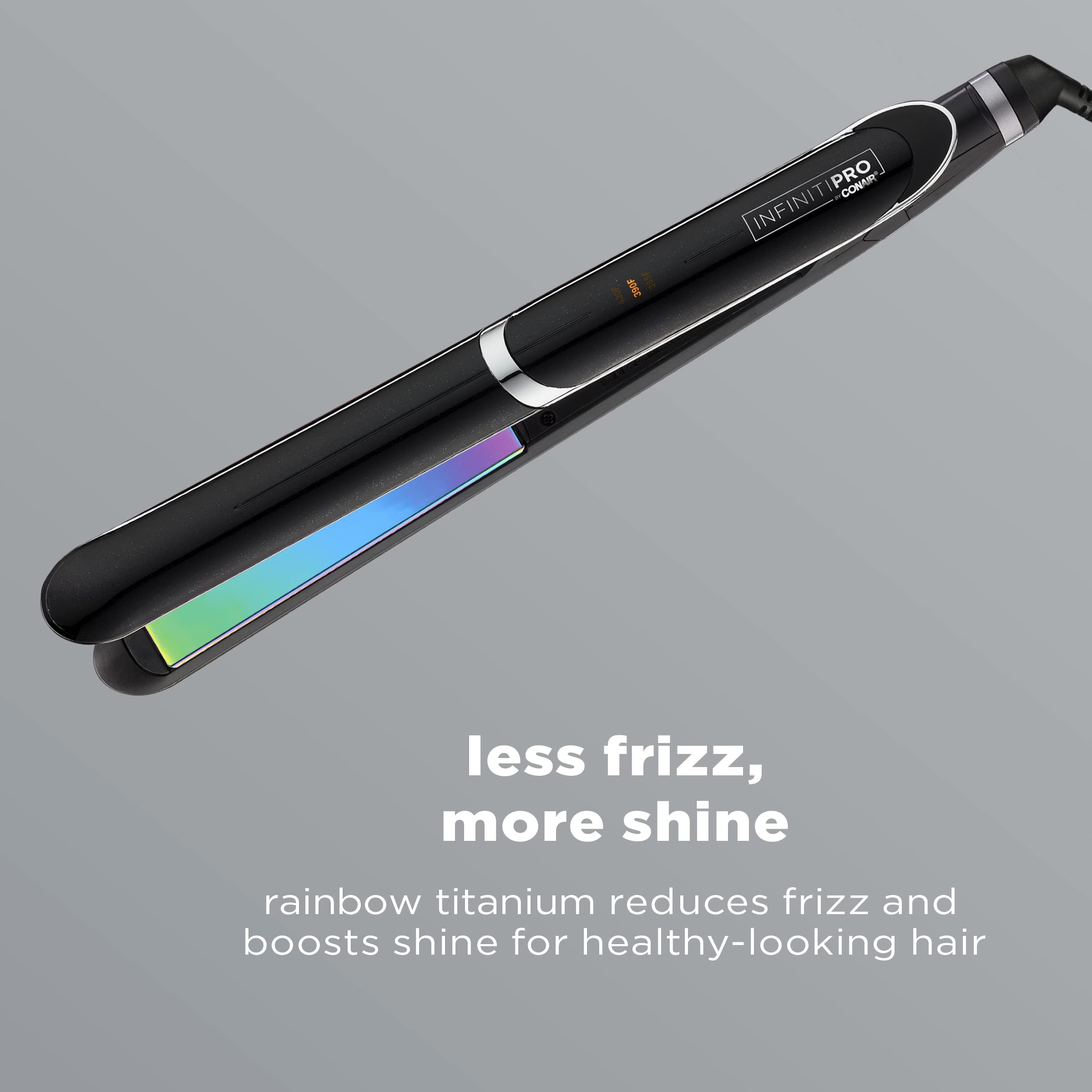 INFINITIPRO by Conair rainbow titanium flat iron side profile ready for versatile styling