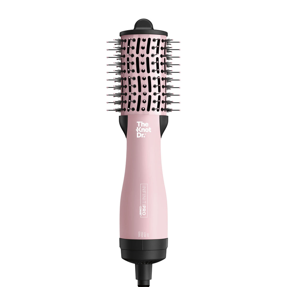 InfinitiPRO Knot Dr Oval Brush dries and detangles for smooth, frizz-free hair.