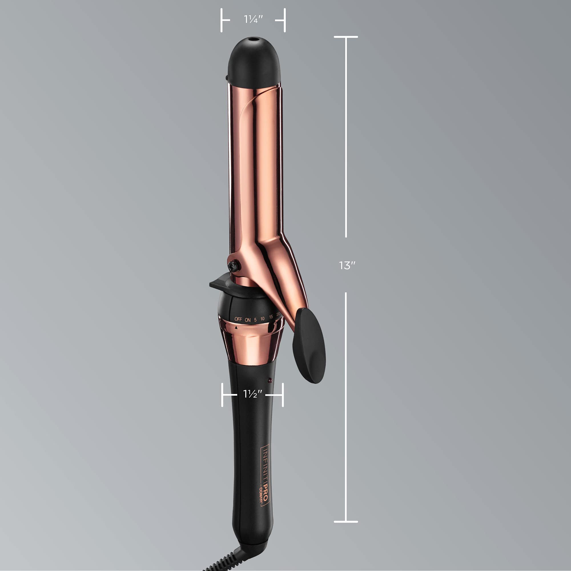 Conair INFINITIPRO rose gold iron features cool tip and auto-off for safe use.