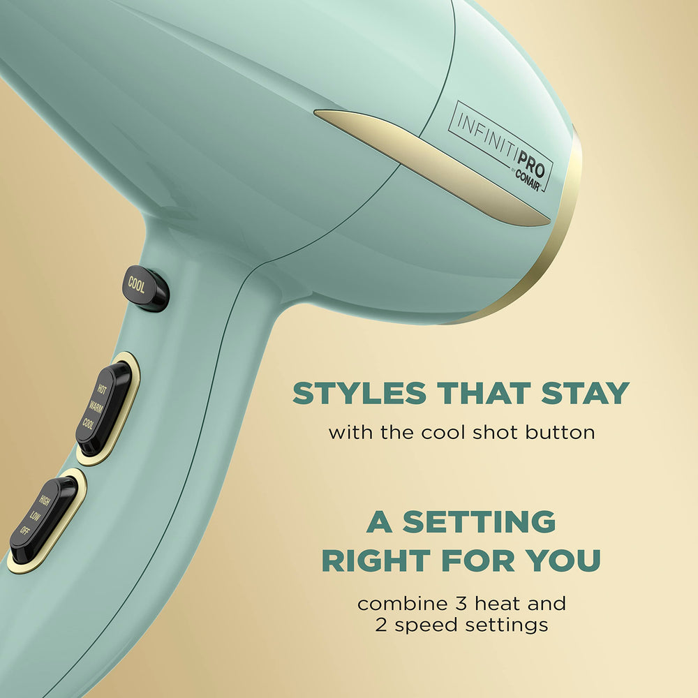 InfinitiPRO by Conair concentrator attachment ready for precise, sleek styling.