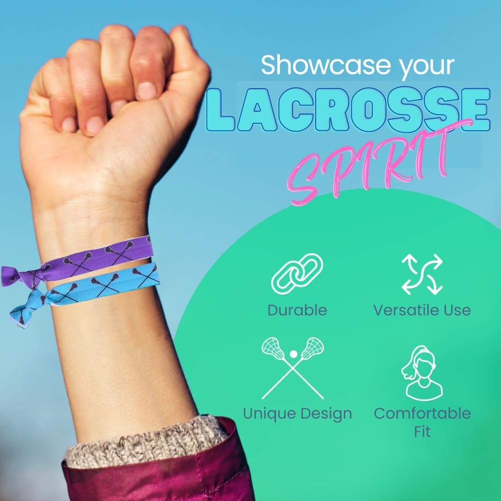 Infinity Collection crease-free hair ties provide no-tug comfort for active lacrosse players.