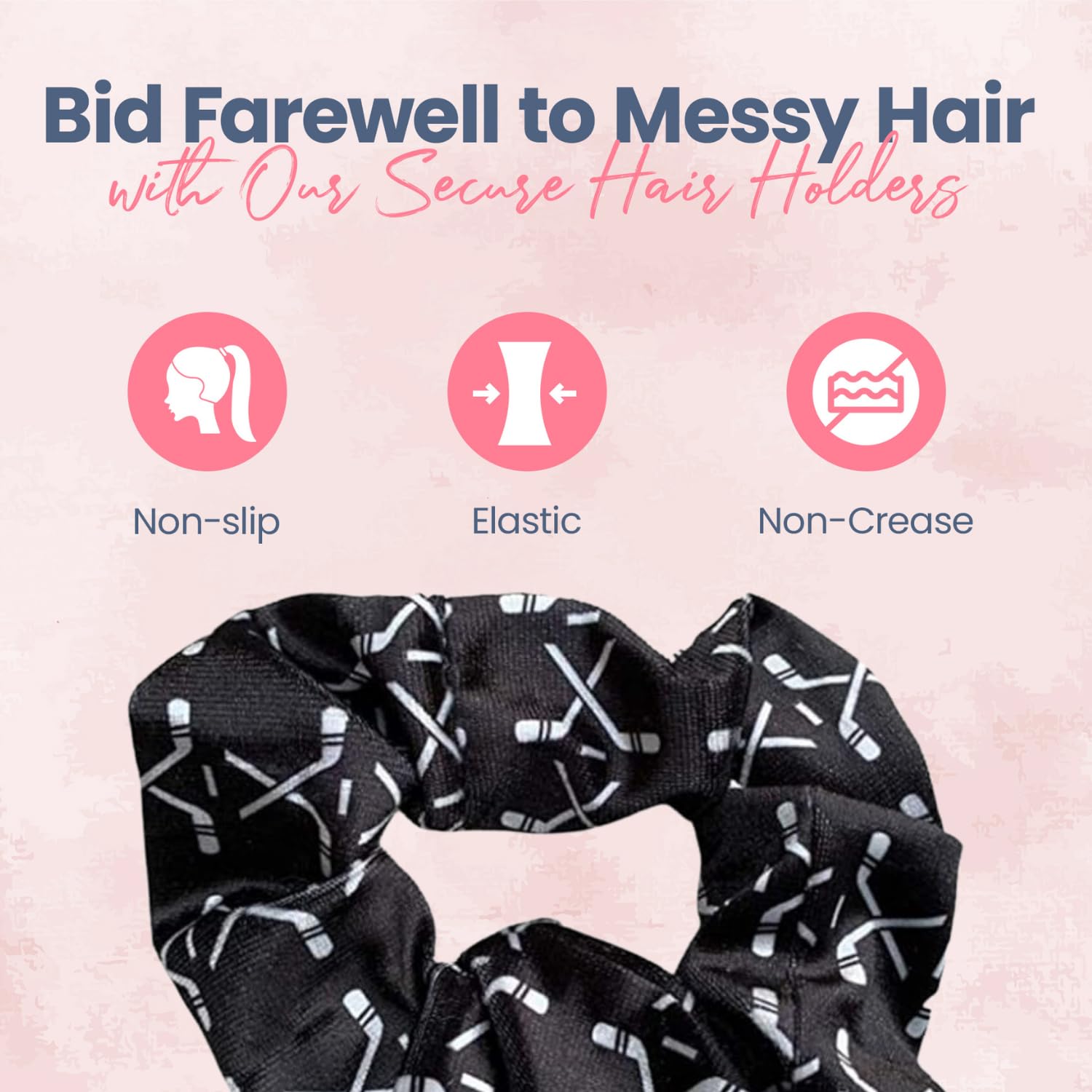 Infinity Collection display pack showing velvet scrunchies for teams