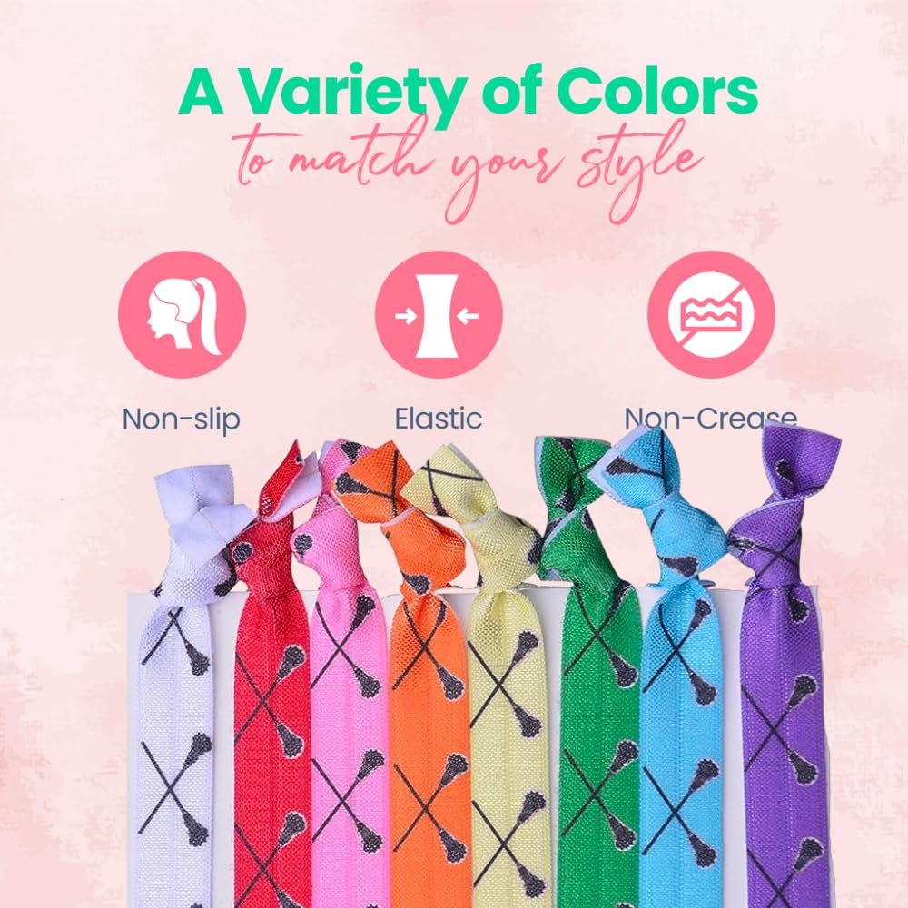 Infinity Collection lacrosse-stick design hair ties celebrate the sport with secure styling.
