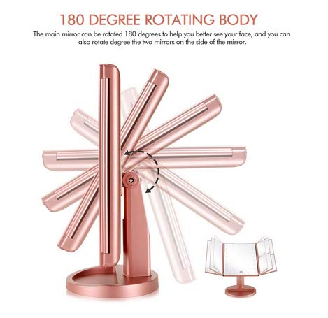 Infitrans portable vanity mirror for travel and nightstand use