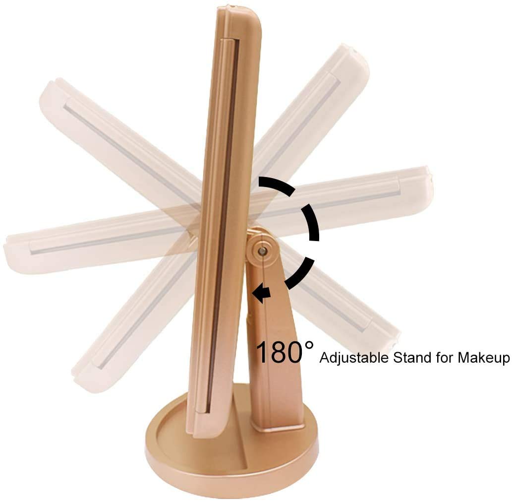 Infitrans trifold makeup mirror travel-friendly compact for on-the-go grooming.
