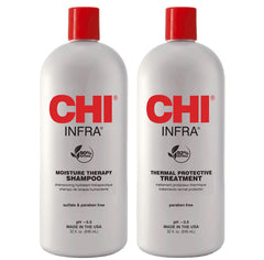 INFRA Infra Shampoo bottle pouring rich lather for daily cleanse and shine.