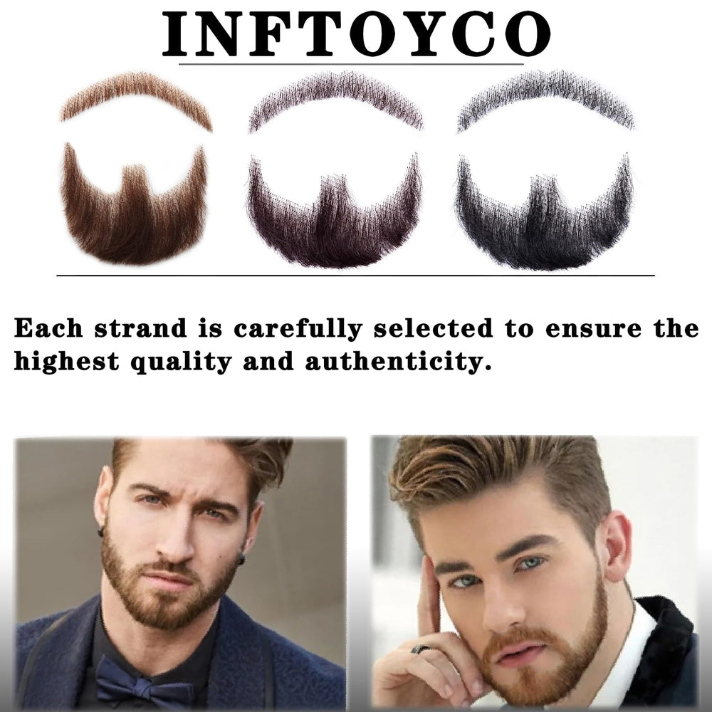 INFTOYCO realistic mustache shot showcases seamless attachment and natural appearance