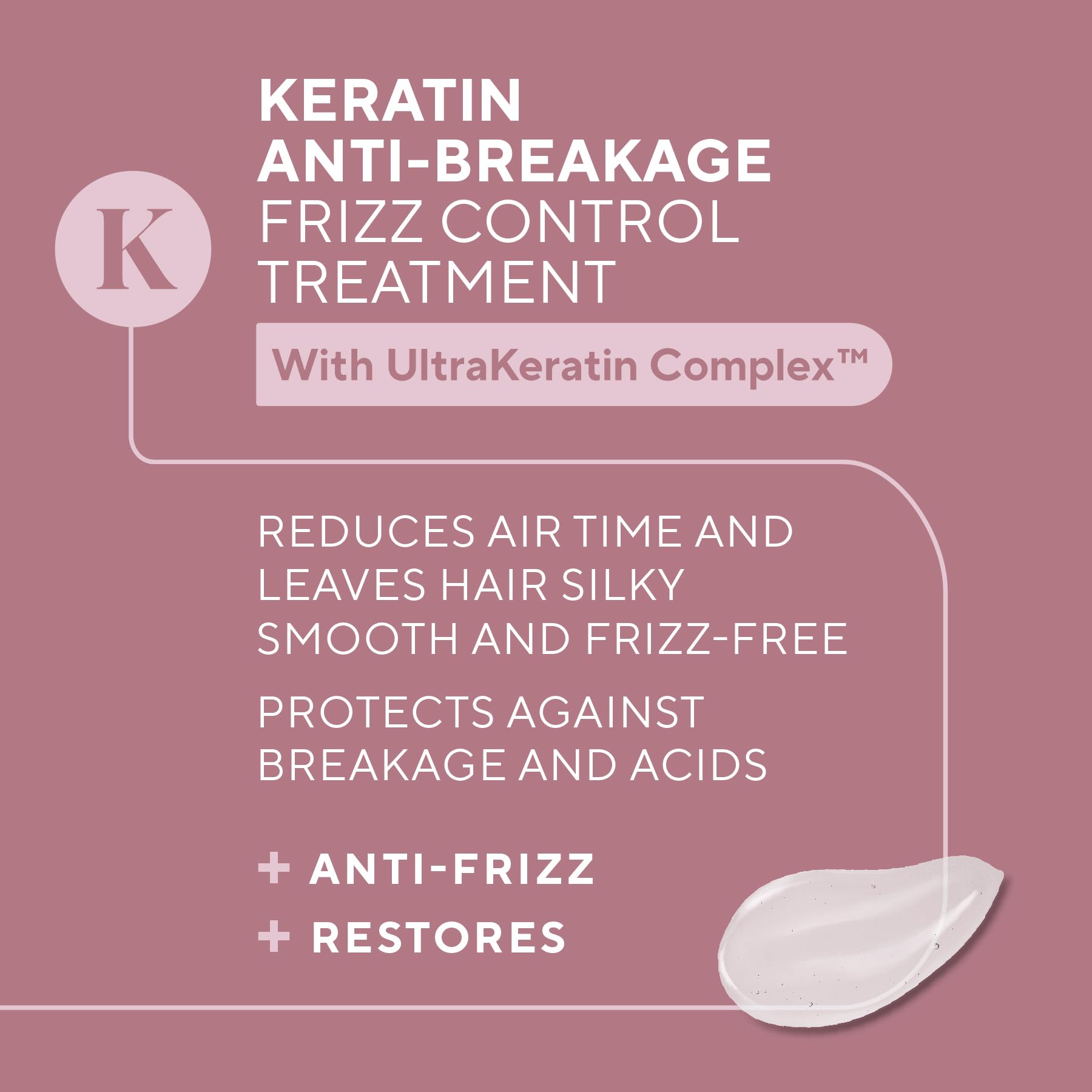 Infusion K frizz-control hair texture image highlights silky results