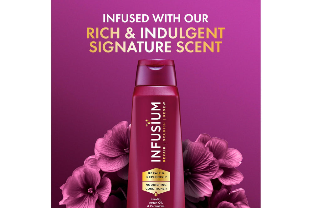 Infusium kit packaging shows the duo for hair hydration and repair