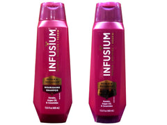 Infusium Moisturize & Replenish Shampoo bottle demonstrates gentle cleansing for improved hydration