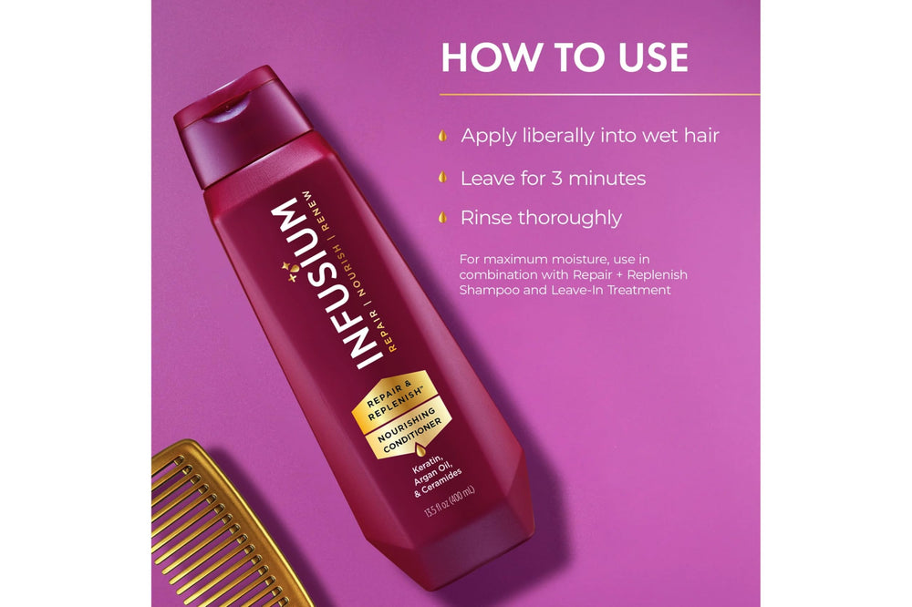 Infusium Olive Oil Drops image suggests natural moisture support