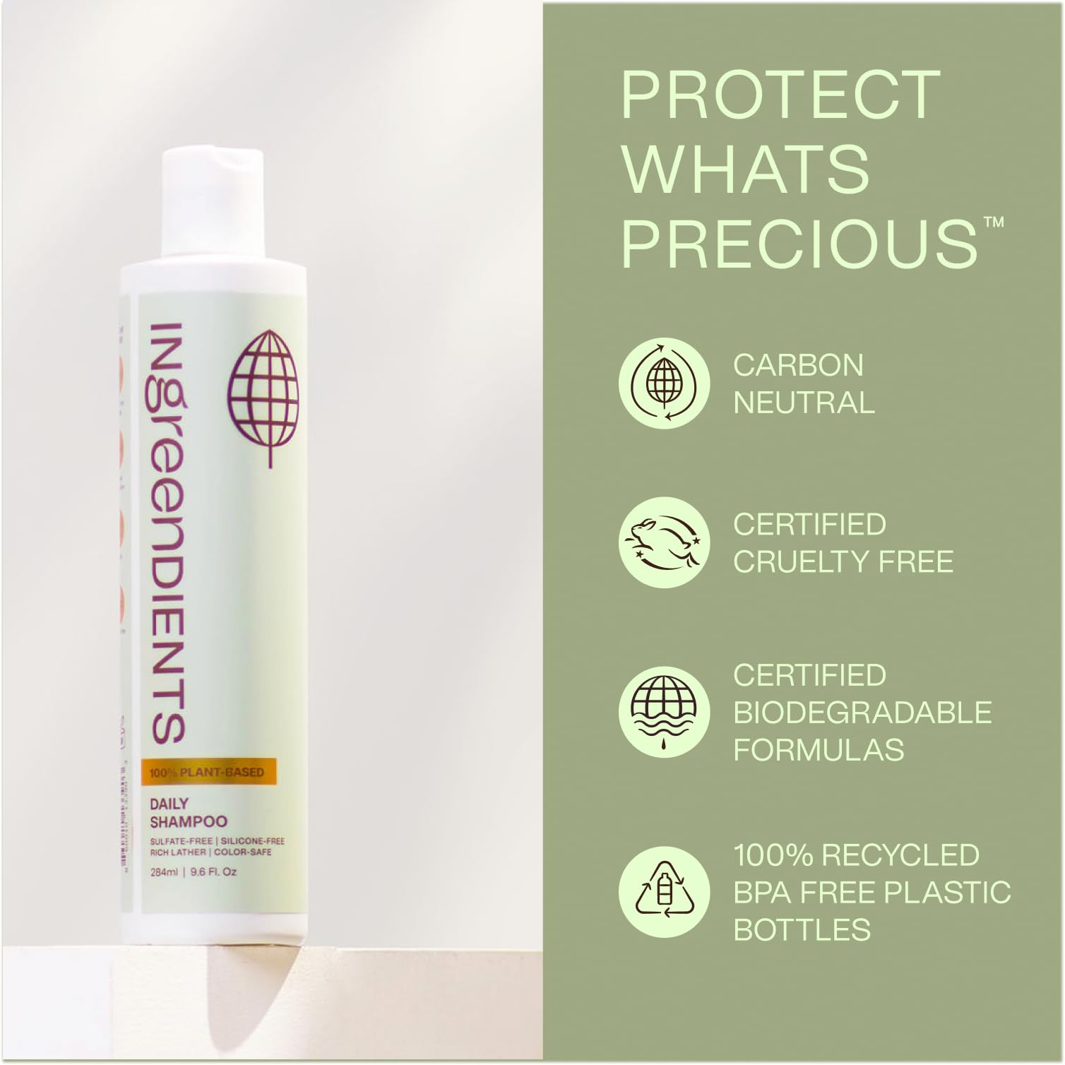 Ingreendients color-safe hair after wash showing vibrant, balanced appearance.