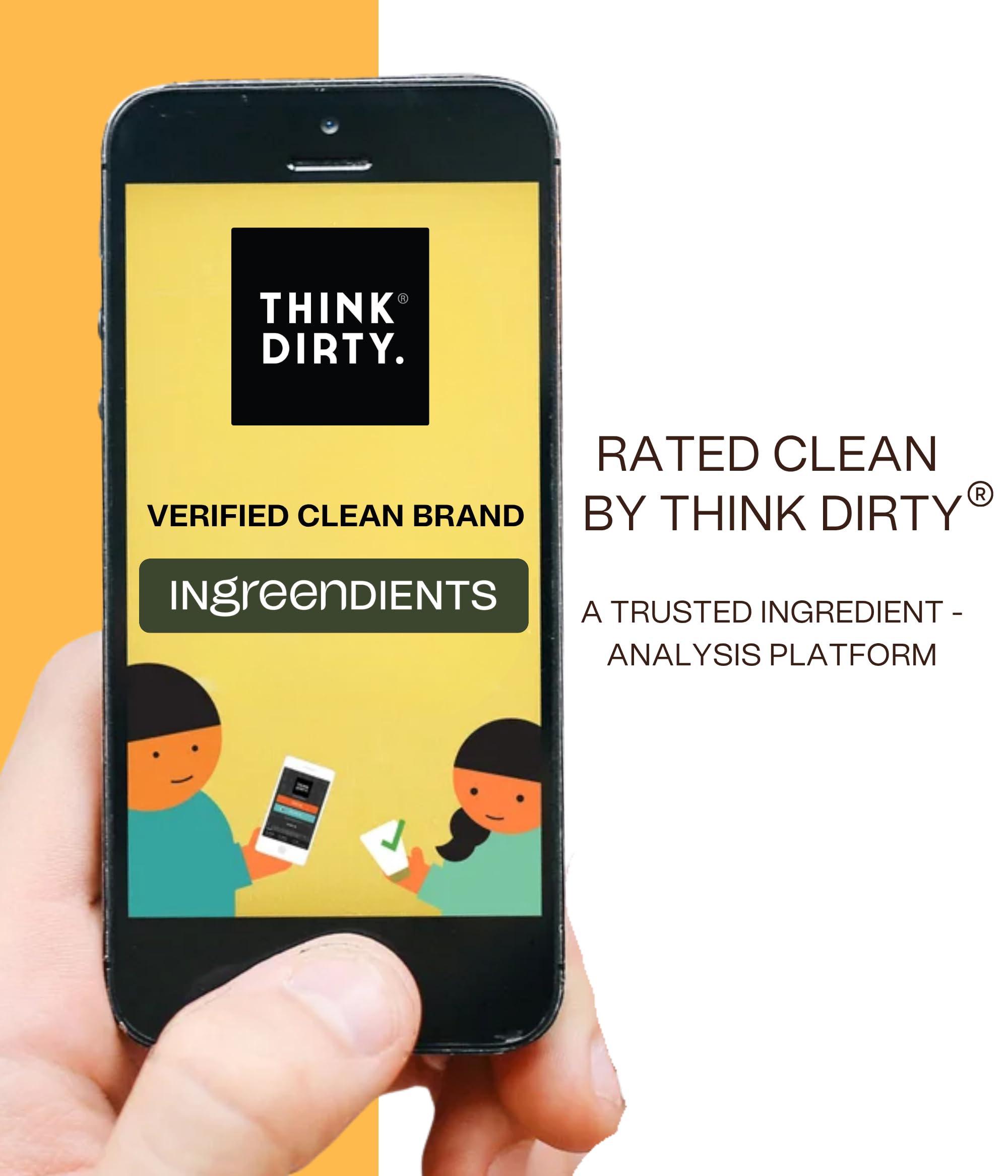 Ingreendients label close-up listing organic tea tree and apple cider vinegar benefits