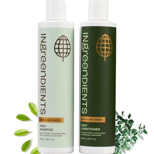 Ingreendients non-toxic vegan shampoo bottle promotes gentle cleansing for color-safe hair