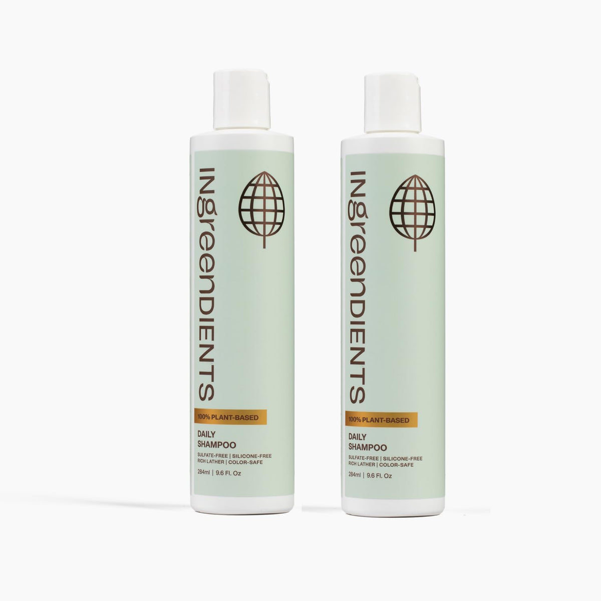 Ingreendients non-toxic vegan shampoo bottle with organic ingredients for gentle cleansing and scalp care.