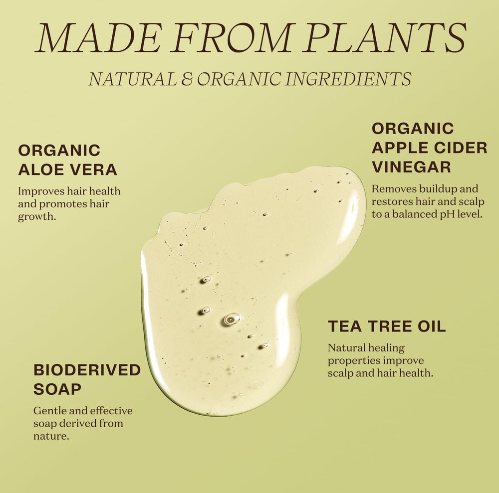 Ingreendients organic ingredients label showing plant-based formula and vegan ethics.