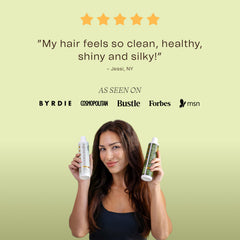 Ingreendients tea tree oil drop suggesting refreshing aroma and scalp clarity.
